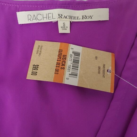 RACHEL Rachel Roy Orchid Faux Wrap Sleeveless Blouse S NEW - Picture 5 of 6